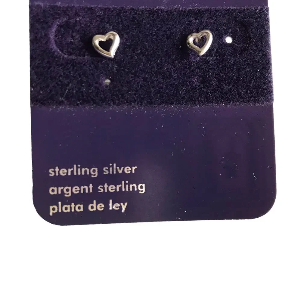 Claire’s Sterling Silver Heart Earrings Studs Post Wedding Feminine Romantic
